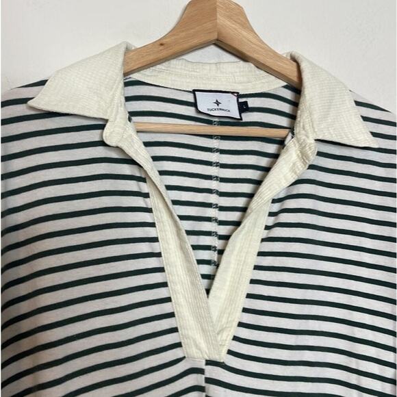 Tuckernuck Ashton‎ Knit Polo Dress Off White  Navy Striped Size L - Picture 4 of 7